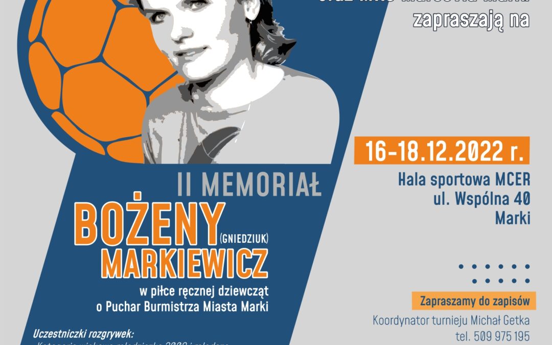 II Memoriał Bożeny Markiewicz (Gniedziuk) w Piłce Ręcznej Dziewcząt, Marki 16-18.12.2022 r.